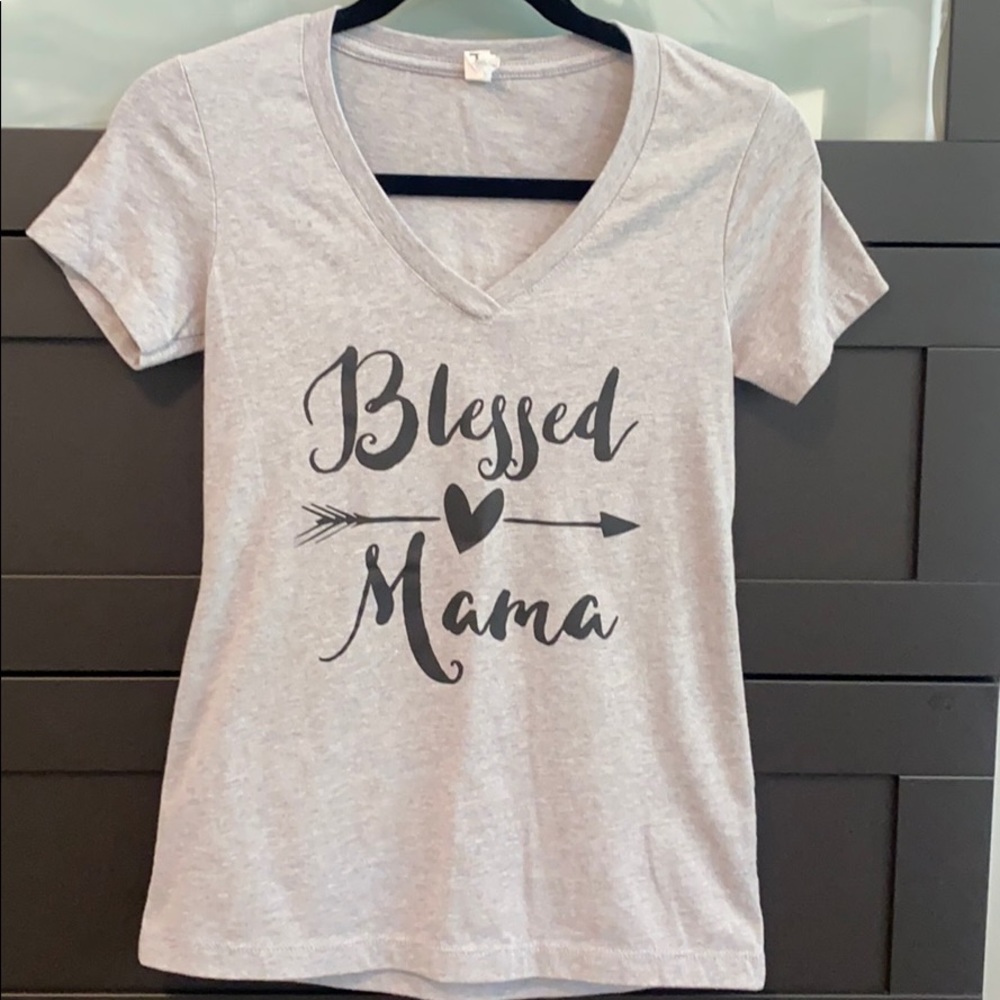 Blessed Mama gray shirt